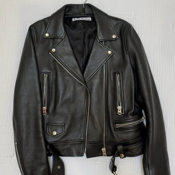 ACNE Leather Jacket size 40 Excellent Condition - Picture 3 of 5
